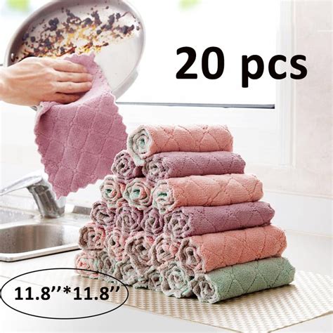 Lnkoo 20 Pack Kitchen Cloth Dish Towels Microfiber Cleaning Cloth