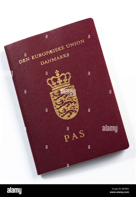 Passport From Denmark Isolated On White Stock Photo Alamy
