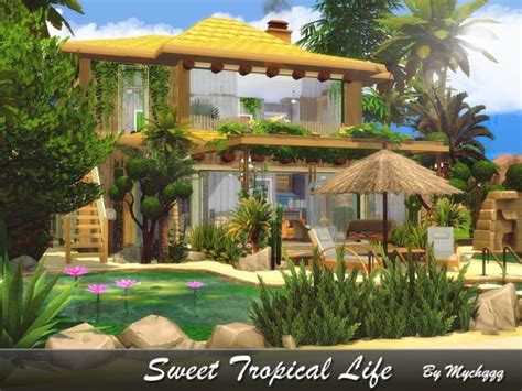 The Sims Resource Sweet Tropical Life House By Mychqqq • Sims 4 Downloads