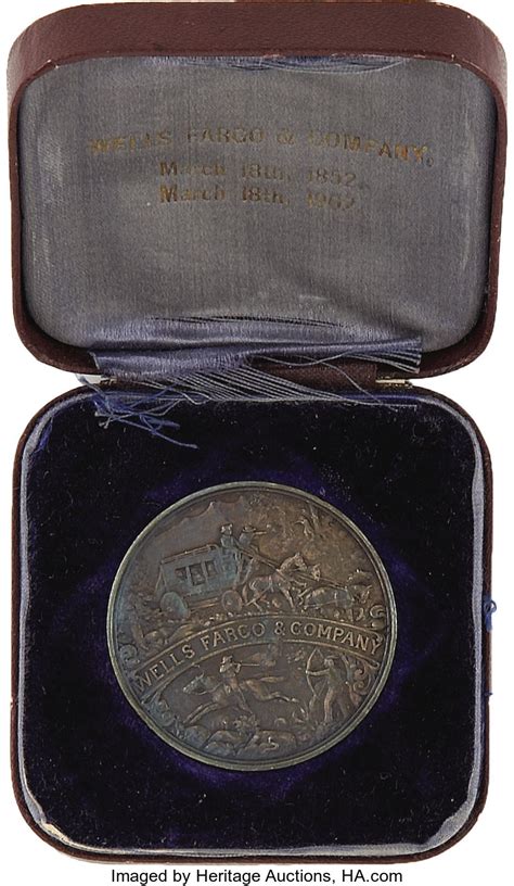 Wells Fargo And Company Silver Medal In Original Box 1902 Lot
