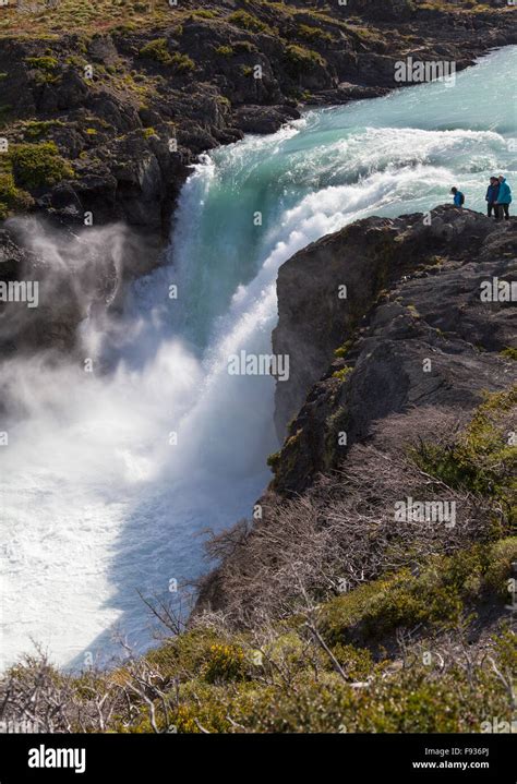 The Salto Grande Waterfall Paine River Nordenskjld Lake Stock Photo