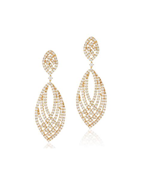 Andreoli K Gold Diamond Pave Drop Earrings Neiman Marcus