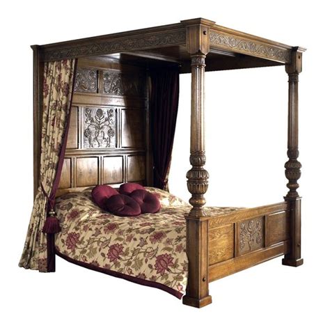 Four Poster Canopy Bed Handmade Bespoke Solid Oak Beds Tudor Oak