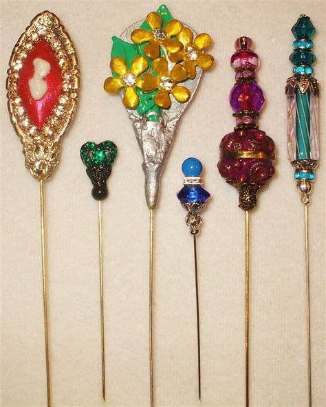 6 Antique Style Victorian Hat Pins With By Marysforevermemories