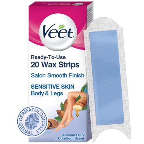 Veet Ready To Use Wax Strips Full Body Waxing Kit Sensitive Skin 20 Strips