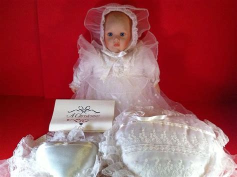 Baby Porcelain Doll A Christening The Danbury Mint 19 Heart Pillows