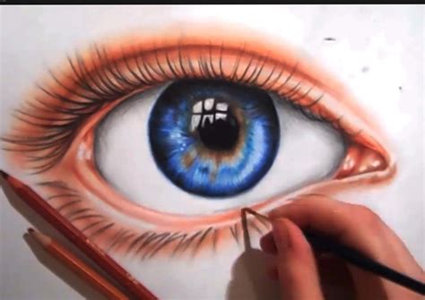 Colored Pencil Eye Drawing at GetDrawings | Free download Press hard over your colored section with the blender to.