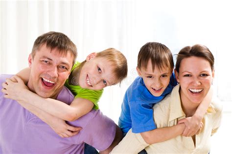 Parents With Their Two Children Stock Image Image Of Female