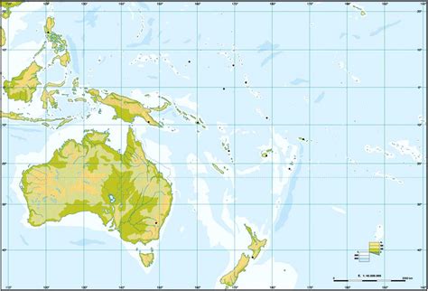 Mapa De Oceanía Político Y Físico Mudo Y Relleno Países