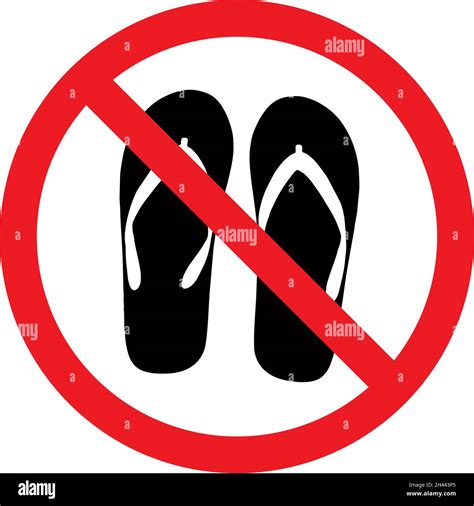 no sandals allowed sign red circle background safety signs and symbols stock vector image