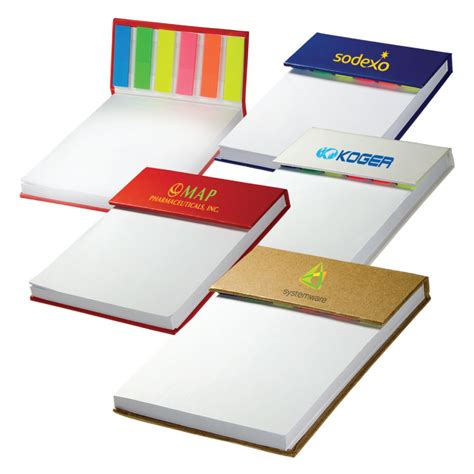 Custom Imprinted Take Note White Memo Pad With Colorful Sticky Flags