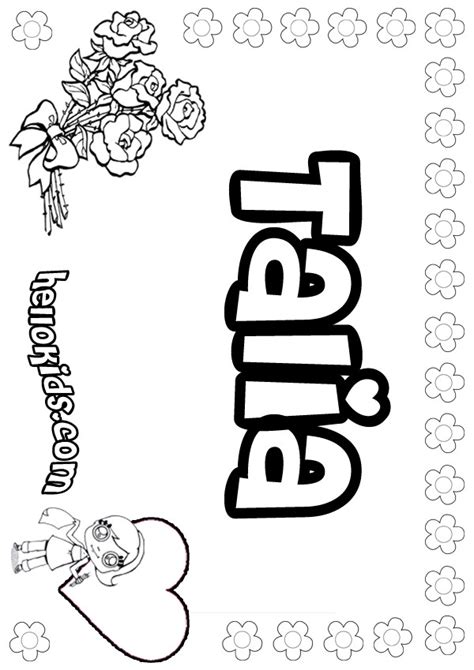 The games you find here, just as the name of the page suggests, have been developed by our talented team of artists and programmers, who have. girls name coloring pages, Talia girly name to color