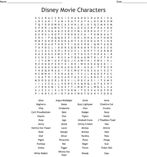 Disney Word Search Puzzles To Print 101 Activity