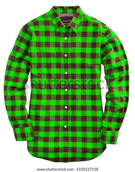Mens Green Black Plaid Shirt Stock Photo 1330127138 Shutterstock
