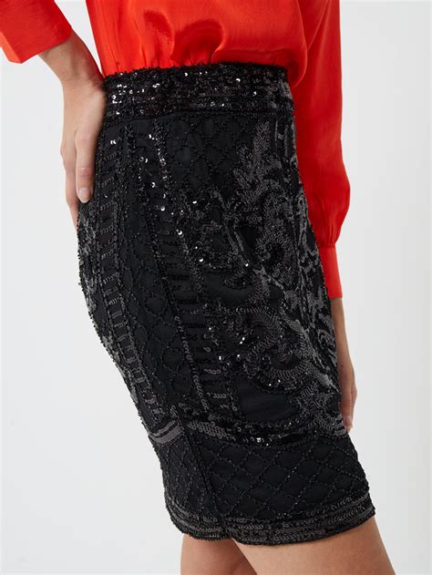 Connie Sequin Mini Skirt Black French Connection Uk