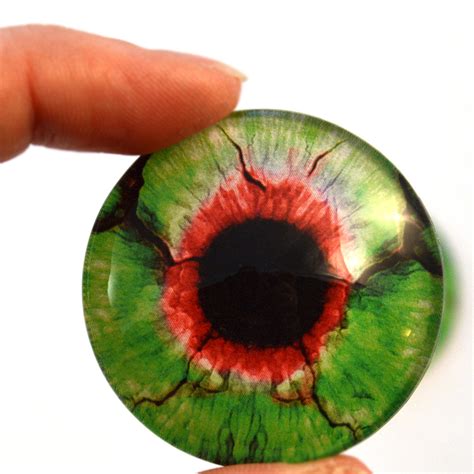 Green And Red Zombie Glass Eyes Handmade Glass Eyes
