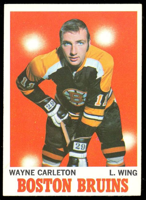 1970 71 Topps Hockey 9 Wayne Carlton Ex Nm Boston Bruins Card Free Ship