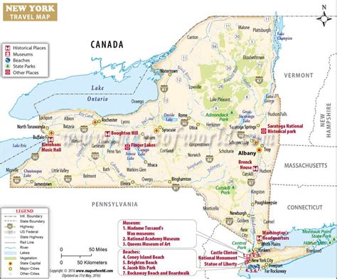 Places To Visit In New York Map Of New York Travel Attractions