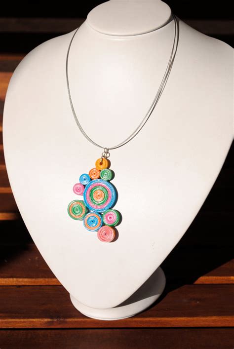 Colourful Paper Quilled Necklace Eco Friendly By Fraaua On Etsy €2200