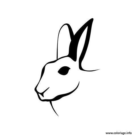 Deux lapins debout face à face. Coloriage Dessin Tete De Lapin dessin