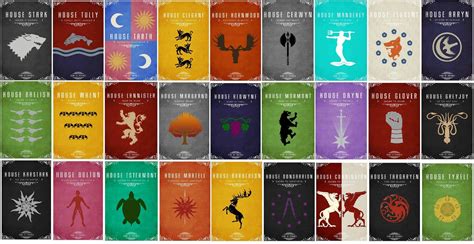 Las Casas Game Of Thrones Sigils Game Of Thrones Houses Game Of