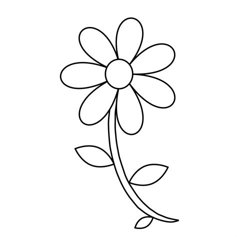 Free Coloring Pages Of Flower With Stem