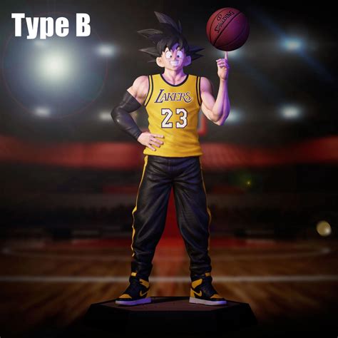 Estátua Son Goku Dragon Ball Z Basquete Basket Lakers 21 Cm Anime