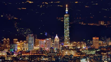 Taipei Taiwan Buildings With Lights During Nighttime Hd Travel