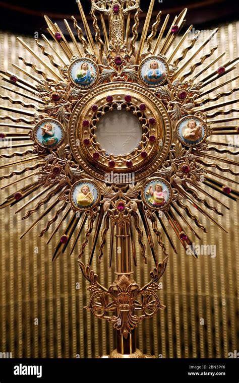 Catholic Church The Blessed Sacrament In A Monstrance Eucharist
