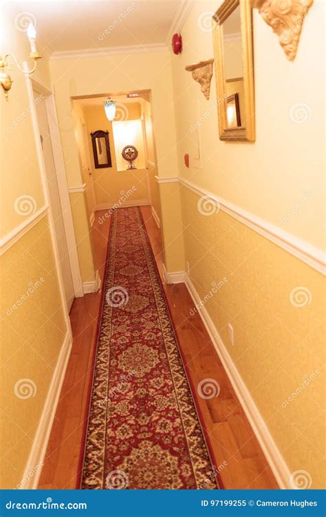 Carpeted Hallway In Quaint Old Home Stock Image Image Of Warm