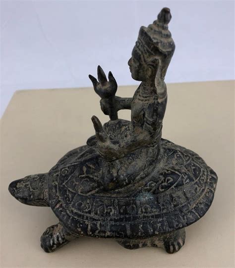 Sold Price Vintage Bronze Vishnu On Turtle October 4 0119 300 Pm
