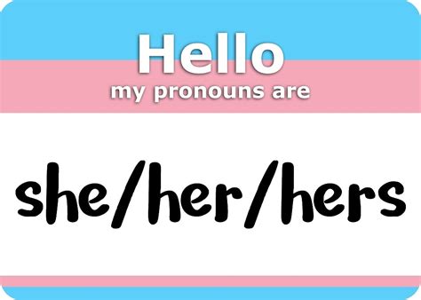 Trans Pride Pronoun Nametag Sheherhers By Transplanet Redbubble