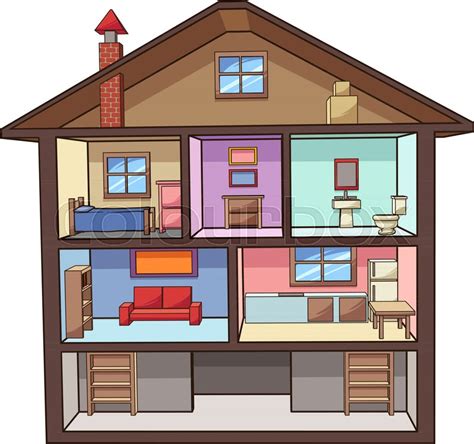 Cartoon House Interior Vector Clip Art Illustration With Simple