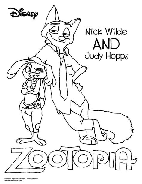 Nick Wilde From Zootopia Coloring Pages