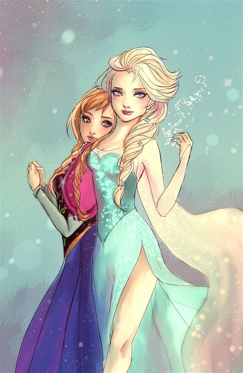 Anna And Elsa By Rikupi On Deviantart Disney Fan Art Frozen Art
