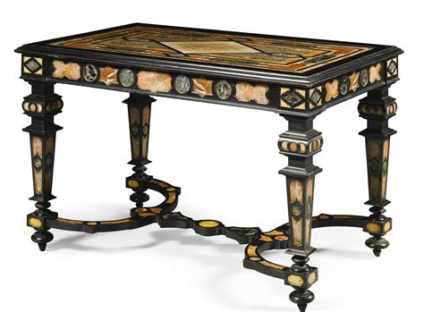 We also have a range of centre tables, marble tables to complete your living. An Italian marble and pietre dure inlaid ebonised and ...