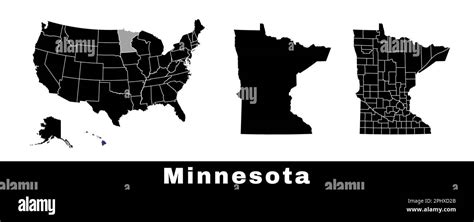 Mapa Del Estado De Minnesota Estados Unidos Conjunto De Mapas De