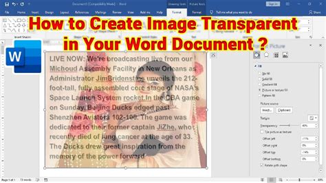 Check spelling or type a new query. How to Make an Image Transparent in Microsoft Word 2016 ...