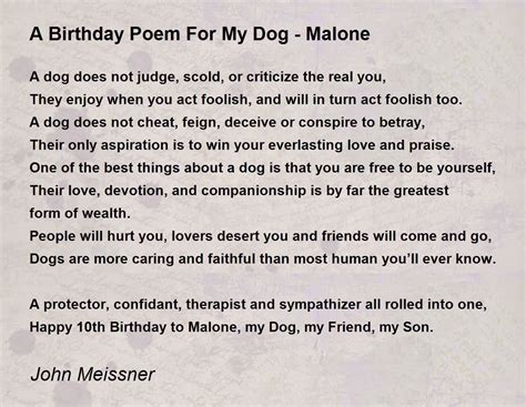 A Birthday Poem For My Dog Malone A Birthday Poem For My Dog