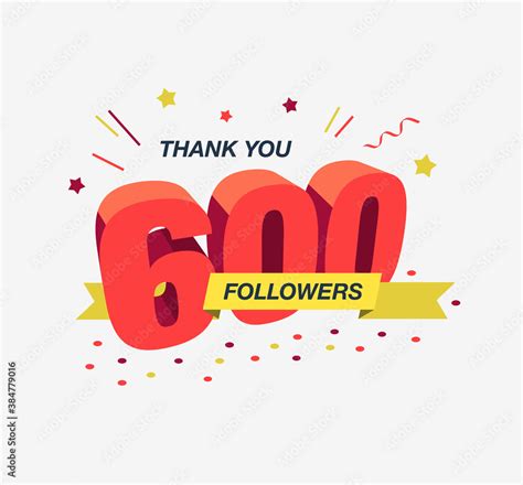 Thank You 600 Social Media Followers Modern Flat Banner Easy To Use