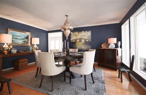 A bold wallpaper in a smaller room can sometimes make the space feel more intimate. 17 Best images about Dining Room on Pinterest | Hale navy ...