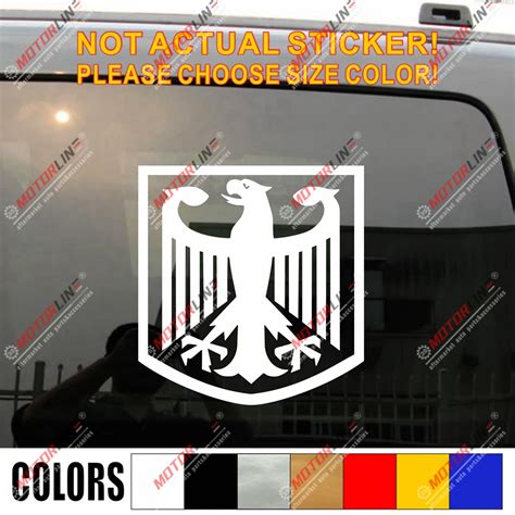 Coat Of Arms Of Germany German Eagle Vinyl Car Decal Bumper Sticker