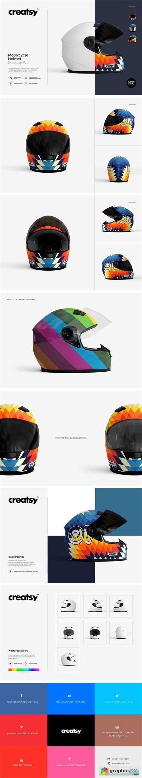motorcycle helmet mockup set   vector stock image photoshop icon