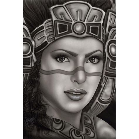 Inked Boutique Aztec Princess Fine Art Print By Big Ceeze Chicana Latina Mexican