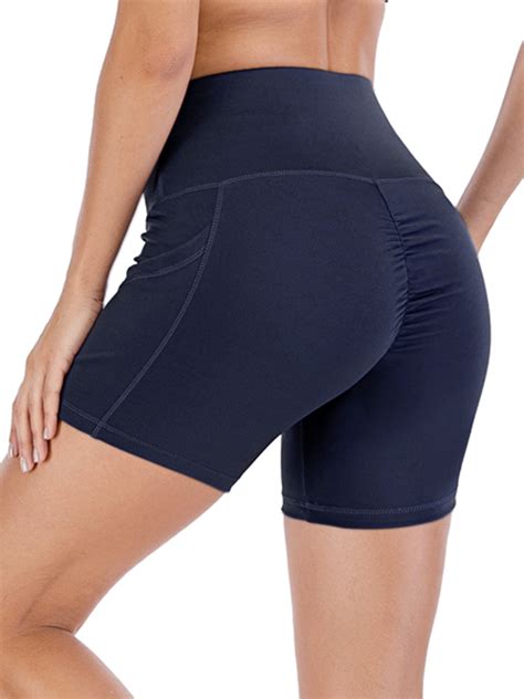 Sayfut Sayfut Womens High Waist Workout Yoga Shorts With Out Pockets Tummy Control Athletic