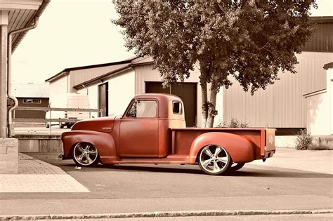 1170x2532px Free Download Hd Wallpaper Red Pickup Truck Parked