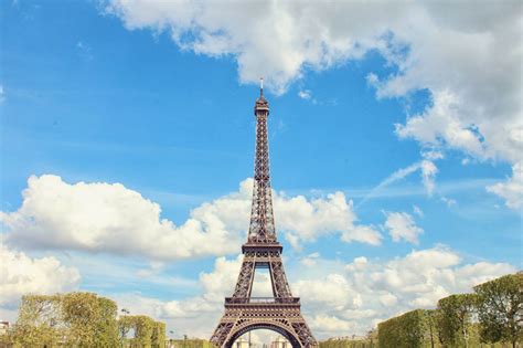 🥇 Image Of Eiffel Tower Paris France Holiday Vacation Tourism Blue Sky