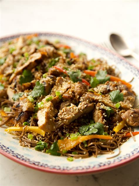 Arrange the chicken thighs on a large sheet pan. Teriyaki Chicken with Sesame Noodles | Recipe | Food ...