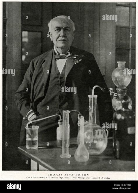 Thomas Alva Edison American Inventor On His 77th Birthday In His West