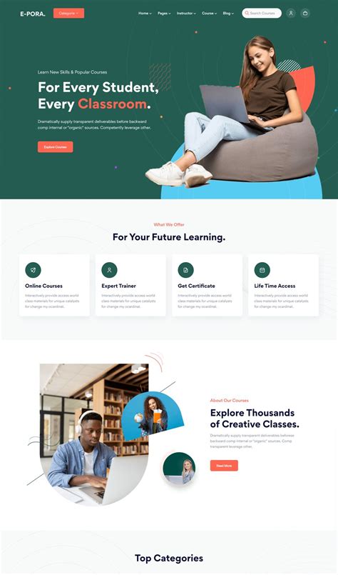 Online Courses And Education Html5 Template Get Certificate Education
